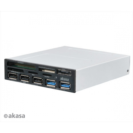 AKASA USB 2.0 čtečka karet s eSATA a USB panelem