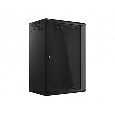 LANBERG 19" RACKOVÁ SKŘÍŇ PRO MONTÁŽ NA STĚNU 18U/600X450 (FLAT PACK) S PROSKLENÝMI DVEŘMI ČERNÁ V2